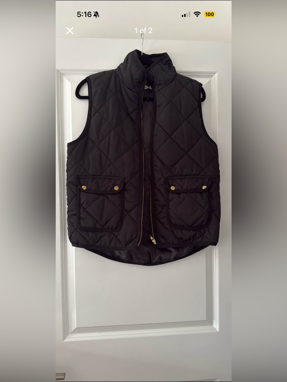 Quilted Black Sleeveless Puffer Vest